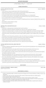 Clinical Research Manager Resume Sample Mintresume