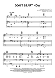 Don T Start Now Sheet Music Digital Sheet Music Printable Sheet Music