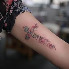 Cross with flowers tattoo forearm. 85 Best Forearm Cross Tattoo Images Design Ideas