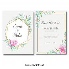 Download Free Floral Wedding Invitation Template With Golden Elements Svg Dxf Eps Png Free Svg Cut Files The Best Designs