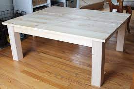 Adjust the trim piece until it is flush with the top and sides of the legs and clamp it in place. Diy Farmhouse Coffee Table Love Grows Wild