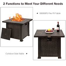 32 inside diameter, 60 outside. Costway Op70311 30 Gas Fire Table 50 000 Btu Square Propane Fire Pit Table W Lid And Lava Rocks