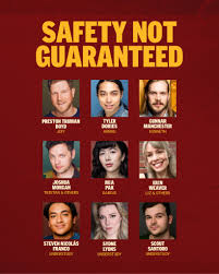 Presenting the cast of SAFETY NOT GUARANTEED ⚡⏱️ WANTED: Someone to go back  in time with me. This is not a joke. You'll get paid after we get back.  Must bring your
