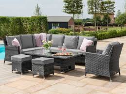 Apr 12, 2021 · there are, of course, many outdoor sofa styles and designs to choose from: Maze Rattan Venice Corner Sofa Dining Set With Armchair And Ice Bucket Rising Table Corner Sofa Set At Mattressman