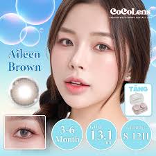 Chính Hãng) Kính Áp Tròng Hàn Quốc Màu Tự Nhiên COCOVIEW AILEEN BROWN Độ  Cận 0.00