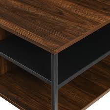 Get 5% in rewards with club o! Free Shipping Walker Edison Furniture 30 Metal And Wood Square Coffee Table Dark Walnut Af30zanctdw