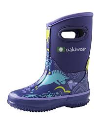 Galleon Childrens Neoprene Rain Snow Boots Purple Unicorn 12