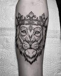 A lion with crown tattoo is not considered to be a mainstream tattoo; Lion With A Crown Tattoo Tattoogrid Net