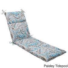 Charcoal awning stripe outdoor chaise lounge basic cushion. Pillow Perfect Outdoor Paisley Chaise Lounge Cushion With Ties Overstock 7860121