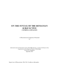 14 x 21 cm coperti: Pdf On The Syntax Of The Romanian Subjunctive Maura Cotfas Academia Edu