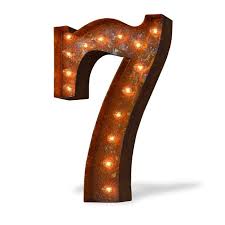 24 Number 7 Seven Sign Vintage Marquee Lights Vintage Marquee Lights Marquee Lights Wall Signs