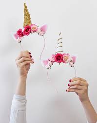 Diy Einhorn Haarreifen Mit Glitzer Basteln Minidrops Diy Unicorn Party Unicorn Birthday Decorations Diy Unicorn Headband