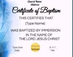 Free printable baptism certificate, you could also find another such as church baptism certificate, sample baptism certificate, blank baptism certificate, editable baptism certificate, water baptism certificate, and catholic baptism certificate. Free Baptism Certificate Templates Customize Online No Watermark
