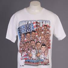 90s Dream Team Basketball T Shirt 1990s Caricature Print Etsy Dream Team Basketball Basketball Tshirts Nba Dream Team