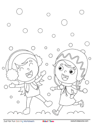 Free coloring pages to download and print. Kids Playing In Snow Cartoon Coloring Page Kidzezone