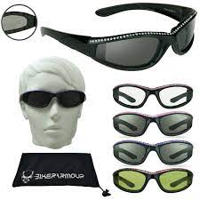 Womens Motorcycle Riding Rhinestone Sunglasses Foam Padded Ladies Sunglasses Rhinestone Sunglasses Sunglasses Women Sunglasses