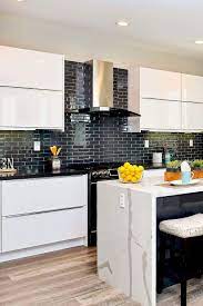 This beautiful black kitchen by april tomlin interiors is brimming with edgy ideas. 31 Black Subway Backsplash Ideas The Power Of Black Color Contemporary Kitchen Kitchen Design Small Contemporary Style Kitchen
