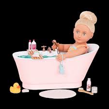 Baby doll bath time glitter slime learn colors paw patrol pups play doh surprise eggs toys. Bath And Bubbly Set 18 Inch Doll Bath Tub Our Generation
