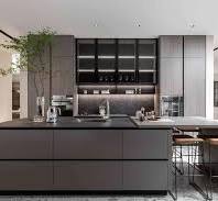 Armário de cozinha em MDF iridescente