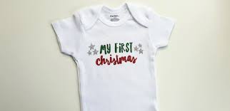 Totally free christmas design resources to help create the perfect holiday including clip art, backgrounds, fonts, borders, images and more. My First Christmas Svg Project Baby Onesie With Siser Glitter Htv