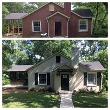 I look back at these photos and think to myself, i cannot believe i was crazy enough to take on painting this huge house by myself. Image Result For Painted Brick Homes Before And After Pics Painted Antidiler