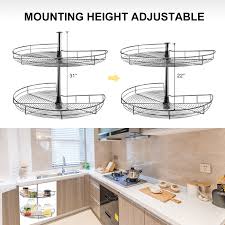 Corner wall shelf set of 2 , 12inch corner floating shelves, hanging corner shelf for bathroom, kitchen,living room,bedroom ,solid pine wood (wooded color) 4.2 out of 5 stars 11 $19.99 $ 19. Vevor 28 Kidney Chrome 2 Shelf Lazy Susan Kitchen Base Cabinet Corner Vevor Us