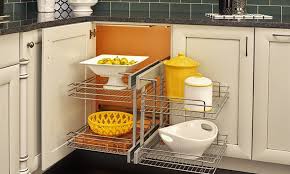 Decoratively finished kidney corner units with maximum use of space in cabinet. Kitchen Corner Cabinet Ideas For Your Home Design Cafe