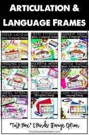 Speech Therapy Articulation And Language Activity Frames Bundle Speech Therapy Activities Speech Therapy Activities Articulation Preschool Speech Therapy