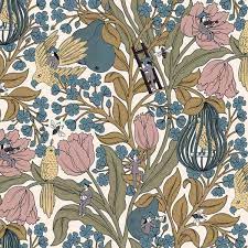 This beautiful pattern features belles floral rose silhouette this pattern is perfect for beginners the design has been created on 14 count aida fabric. Floral Wallpaper Neo Belle Epoque Belle Flowers Nonwoven Cream Multicolor