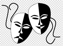 Black And White Happy And Sad Masks Theatre Drama Mask Theater Transparent Background Png Clipart Hiclipart
