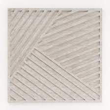 Graphic Wood Plaque Square Overlapping Lines White Wood Wall Art Mirror Wall Art Wood Wall