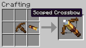 With the crafting menu open, add the 3 sticks, 2 strings, 1 iron ingot, and the tripwire hook to the grid. I Made A Spyglass Crossbow In Minecraft Youtube