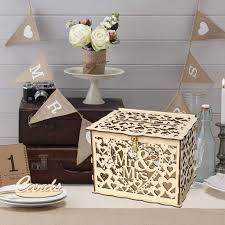 Similar to baskets, milk crates are easily made into wedding card boxes. A Bbtshop Diy Wedding Card Box With Lock And Card Sign Wooden Gift Card Box Money Box For Reception Wedding Anniversary Baby Shower Birthday Graduation Party Decorations Decorative Accessories Home Urbytus Com