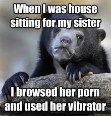 When I Was House Sitting For My Sister I Browsed Her Porn And Used Her Vibrator Confession Bear Quickmeme