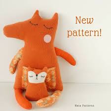 Fox Sewing Pattern Pdf Stuffed Animal Fox Plushie Pdf Stuffed Etsy Fox Sewing Pattern Sewing Stuffed Animals Fox Plushie