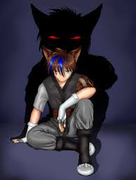 #sad anime boy #anime #black and white #sadness #cry #darkness #anime boy #lonley #lonliness #scared #animescared #terrified. A Wolf Demon Werewolf By Ateenagelycan On Deviantart