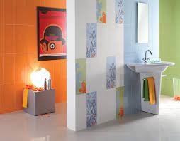 Rivestimenti Piastrelle Bagno Ceramica Fioranese Simplefizzy Colours Colori Bianco Arancio Azzurro Piastrelle Bagni Grandi Bagni Colorati