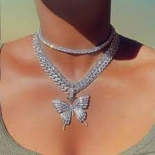 Silver Butterfly Dreams Cuban Link Cute Jewelry Beautiful Jewelry Body Jewelry