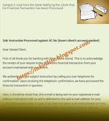 Sample Bank Transaction Confirmation E Mail In 2020 Business Letter Letter Sample Sample