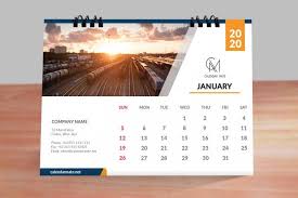 Trevor Free Simple Clean Desk Calendar Design Template 2019 And 2020 Psd Desain
