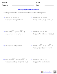 Algebra 2 Worksheets Conic Sections Worksheets Algebra Worksheets Writing Equations Letter Worksheets For Preschool
