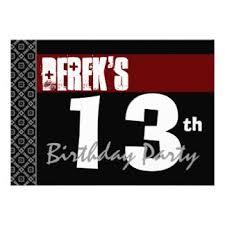 Birthday Card Ideas For 13 Year Old Boy Birthday Invitations For A 13 Year Old Boy 13th Birthday Modern For Boy Red White Black Y119 Card 16th Birthday Party Boy Birthday Invitations 13th Birthday