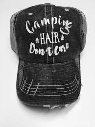 Camping Hair Don T Care Camping Hat Don T Care Hat Drinking Hat Funny Hats Hats