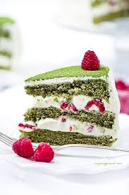 Zielony Tort Matcha Z Malinami Moje Wypieki Green Tea Cake Green Tea Dessert Green Tea Recipes Desserts