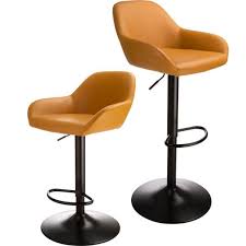 Check out some similar options below. Glitzhome 42 In Mid Century Modern Mustard Yellow Leatherette Gaslift Adjustable Swivel Bar Stool Set Of 2 1010202901 The Home Depot
