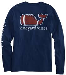 Vineyard Vines Football Whale M S Ls Graphic Pkt Tee 1v010311 193512117912