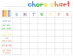 Free Printable Chore Charts For Boys World Of Reference