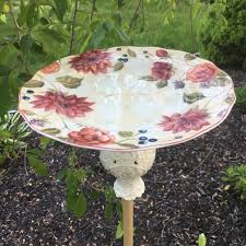 Combination Bird Bath And Feeder Bird Feeder Stake Ceramic Garden Totem Upcycled Bird Bath Garden Stake Upcycled China Garden Decoration Law Bird Bath Bird Bath Garden Garden Totem