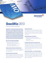 Omni Win Messer Cutting Systems Manualzz
