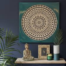 Wanddeko Aus Metall Grun Und Goldfarben 70x70 Adhira Maisons Du Monde Deco Murale Parement Mural Decoration Murale